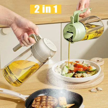 2 in 1 Glass Oil Dispenser Spray Bottle