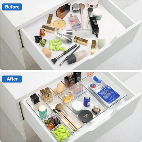 Clear Drawer Organizer Set - Multi-Size