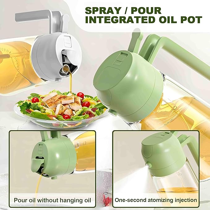 2 in 1 Glass Oil Dispenser Spray Bottle