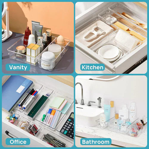 Clear Drawer Organizer Set - Multi-Size