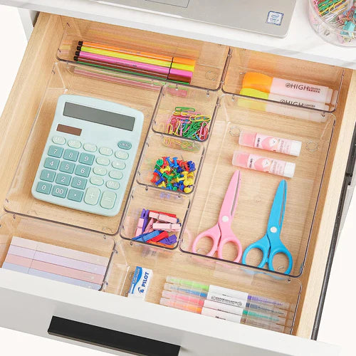 Clear Drawer Organizer Set - Multi-Size