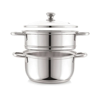 2-Tier Stainless Steel Steamer Big Size (306 Food Grade Steel)