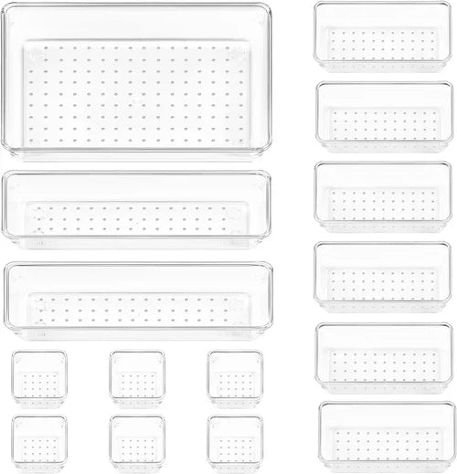 Clear Drawer Organizer Set - Multi-Size