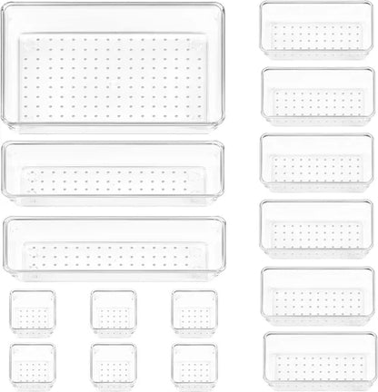 Clear Drawer Organizer Set - Multi-Size