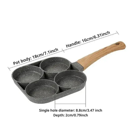 4-Hole Fried Non Stick Pan for Egg, Burger, Pancake, etc