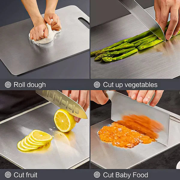 Scratch Less Stainless Steel Kitchen Chopping Board 41 x 31 Cm (Big Size) 306 Food Grade Steel