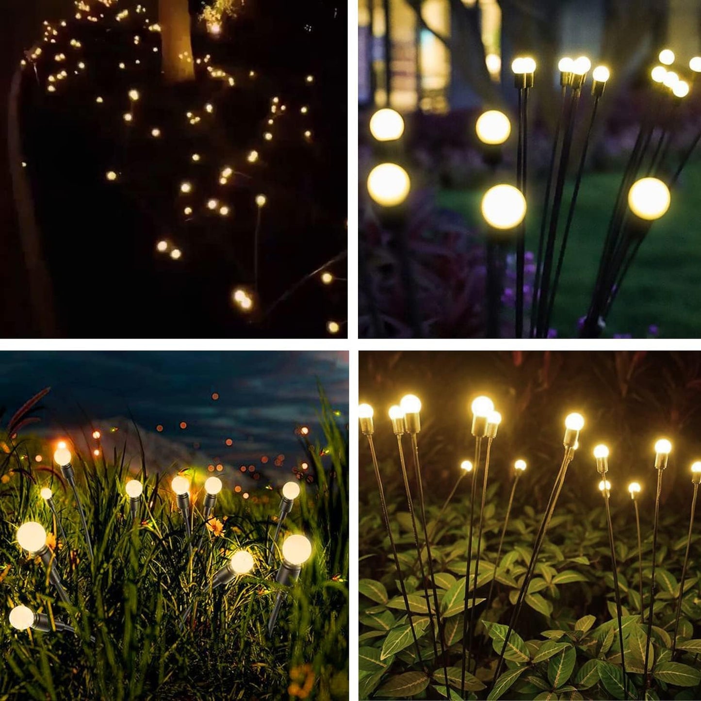 8 LED Solar Garden Light Sway by Wind Waterproof Outdoor Decoration Night light Yard Patio Pathway Garden/balcony/terrace plant Decoration(Warm White) (1)