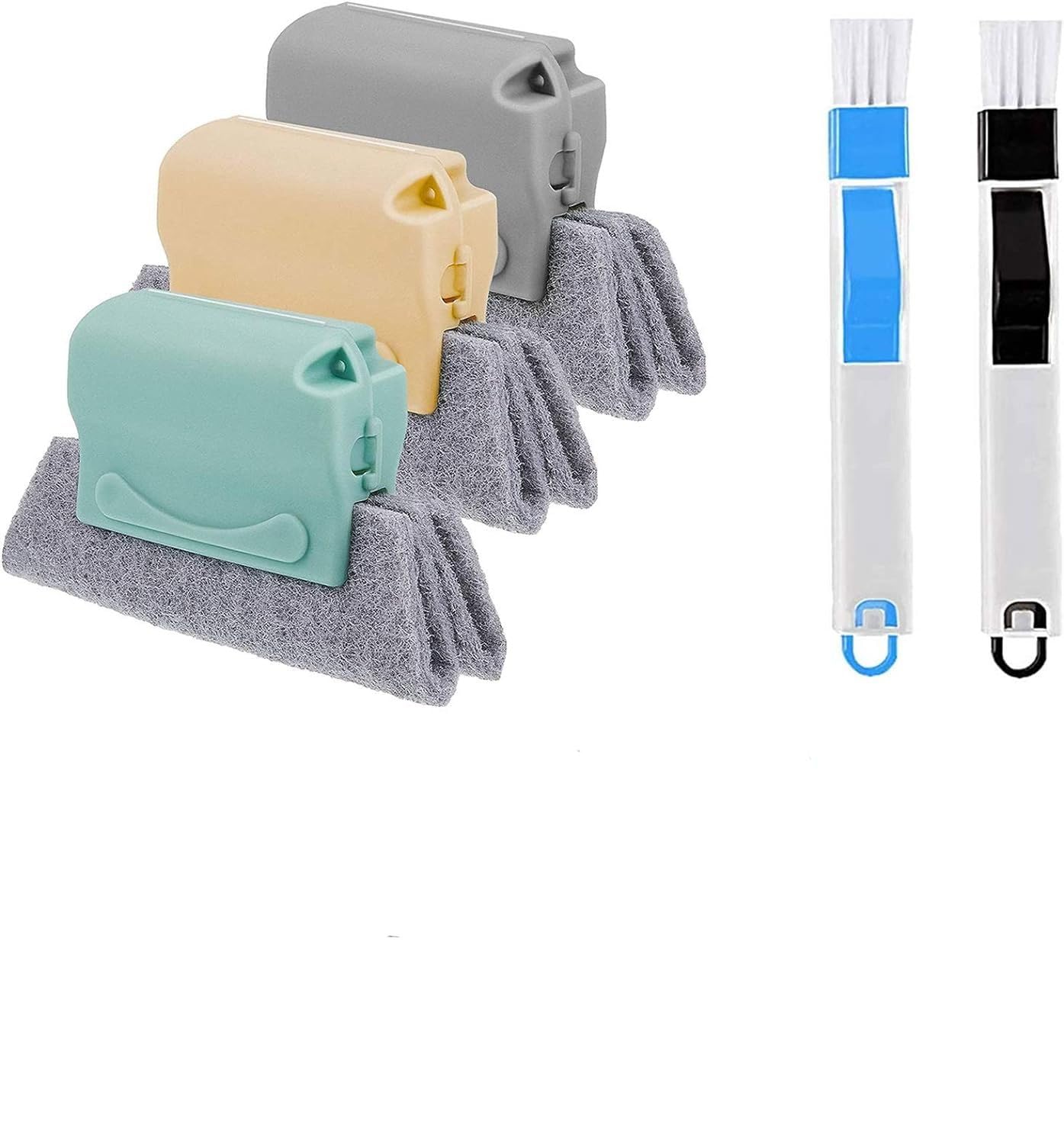 Window Groove Frame Cleaning Brush and Dust Cleaning Brush for Window Slot Door Track Cleaning Brushes Dust Cleaner Tool (3 Pcs Cleaner 2 Pcs Brush)