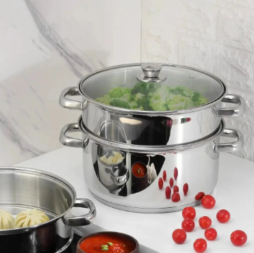 2-Tier Stainless Steel Steamer Big Size (306 Food Grade Steel)